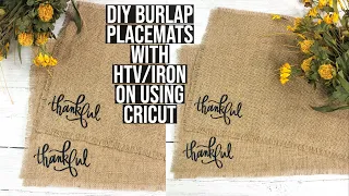 DIY BURLAP PLACEMATS WITH IRON ON/HTV USING CRICUT