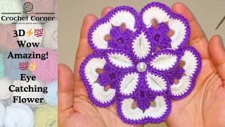How To Crochet Flower Motif/ Flower with Granny Square