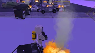 All vehicles in Blockapolypse on fire at the parking
