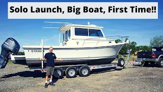 I Attempted To Solo Launch a Big Boat for the First Time...Here's EXACTLY What Happened!