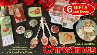 6 *MUST SEE* CHRISTMAS DIY’s / MOD PODGE & NAPKINS / FUN BEGINNER➕BUDGET FRIENDLY GIFTS for ALL YEAR