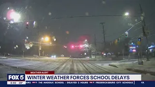 Winter weather forces school delays in DC region