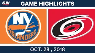 NHL Highlights | Islanders vs. Hurricanes - Oct. 28, 2018