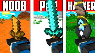 GIOCO CON SPADA NOOB VS PRO VS HACKER SU MINECRAFT - ITA