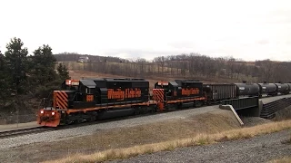 Trains on the Wheeling & Lake Erie Railroad in Western Pennsylvania