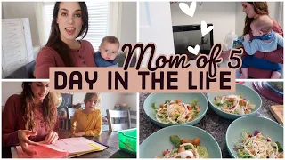 day in the life of a mom to 5! | COOKING, CLEANING, HOMESCHOOLING (homemaking motivation)