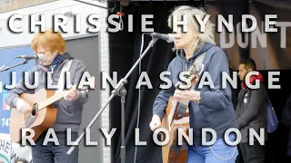 Chrissie Hynde - Julian Assange support rally Parliament Square London