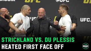 Sean Strickland vs. Dricus Du Plessis Heated Face Off