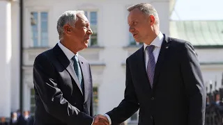 Ceremonia oficjalnego powitania prezydenta Republiki Portugalskiej przez prezydenta Andrzeja Dudę