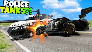 The Police Used TANKS To Stop Me in BeamNG Drive Mods?!