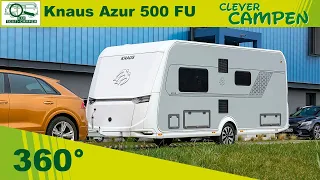 360 Grad im Knaus Azur 500 FU - Zoomen im Vollbildmodus möglich - Clever Campen