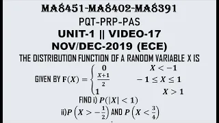 PROBLEM ON CONTINUOUS RANDOM VARIABLE | PQT | PRP| PAS| UNIT-1 | VIDEO-17