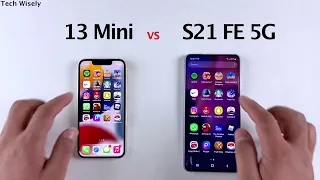 iPhone 13 Mini vs S21 FE 5G | Speed Test