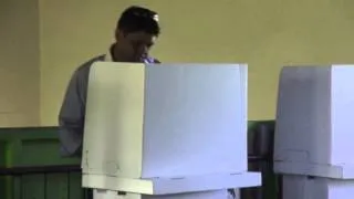 Fijian Attorney General Aiyaz Sayed-Khaiyum casts his vote for the 2014 General Elections