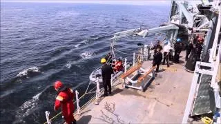 HMCS Winnipeg - Man Overboard  and Recovery Drill