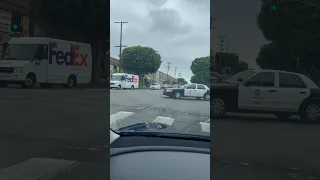 LAPD responding code 3; police in Los Angeles