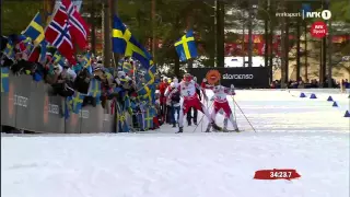 Therese Johaug sitt rykk under VM Falun i Skiathlon vinner