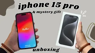 unboxing 🍎 iphone 15 pro 512gb black titanium aesthetic + mystery gift ibox + accessories ✨Indonesia