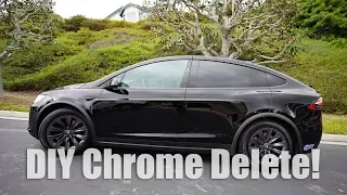 Tesla Model X Chrome Delete with Plasti Dip