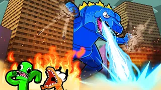 Blue Transforms into GODZILLA RAINBOW FRIEND!