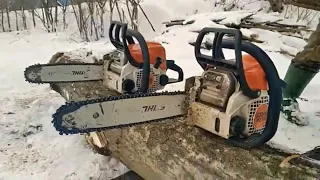 STIHL - MS 170 - 180 і 250 , УРАЛ і МОТОР СІЧ 270 в роботі !!