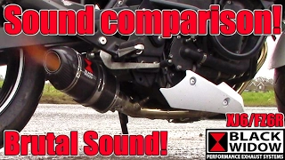 Yamaha XJ6 / FZ6R, Exhaust Sound Comparison. Black Widow Exhausts