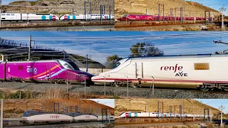 Alta Velocidad Española ( RENFE AVE ) : AVLO doble composición con Ave 112 , Ouigo doble , Talgo ..