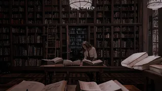 You're studying in a ancient library room with rain sounds | Dark academia playlist