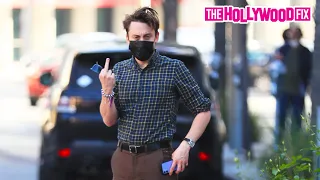 Macaulay Culkin's Brother Kieran Gives Paparazzi The Middle Finger While Leaving Lunch At Avra