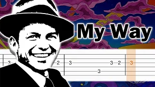 Frank Sinatra - My Way - EASY Guitar tutorial (TAB)