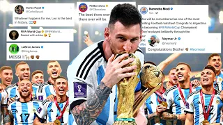 World Football Reacts to Messi Winning Argentina's FIFA World Cup 2022 | Messi Aguero Celebrations |