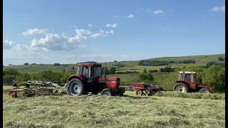 Cumbrian Hay 2023. Traditional small bales with classic International 885XL, Case 956 & ‘Nash’ baler