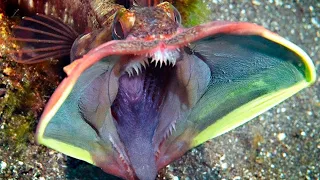 Deep Sea Monster - Sarcastic fringehead: The fish that fights with a kiss