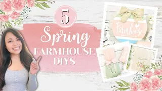 5 Quick & Easy Farmhouse Spring DIY'S | Hello Spring Dollar Store Decor