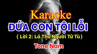 Karaoke Đứa Con Tội Lỗi 2 | Karaoke Lá Thư Gửi Mẹ | Tone Nam Beat Chuẩn Cực Hay