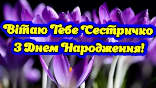 Вітаю Тебе Сестричко з Днем Народження! Музична відео листівка!