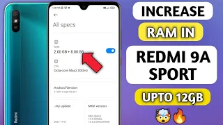 Increase RAM in Redmi 9A Sport upto 12 GB | How to increase ram in Redmi 9A Sport | 2023 new trick