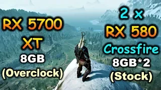 RX 5700 XT (OC) vs RX 580 Crossfire in PC Gameplay Benchmark Test