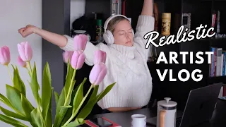 ART VLOG ✨ Realistic day in the life of an Artist who works from home ✨