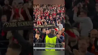 Stade Rennais fans celebration winning over Dynamo Kyiv in Europa League