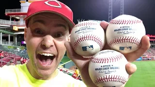 Snagging THREE HOME RUN BALLS at Great American Ball Park!!!