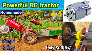 How to make simple and powerful RC tractor at home| New way to make tractor|