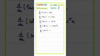 DERIVATIVES OF TRIGONOMETRIC FUNCTIONS || DERIVATIVE FORMULAS