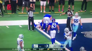 Daniel Jones knocked out of game by Dallas.