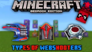 Types of Web Shooters 🕸 in Minecraft using Command Blocks
