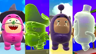 Oddbods Turbo Run - Halloween Jeff and Newt vs Ghostbod and Oddbeard [Split Screen]