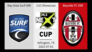 Bay Area Surf 09B 3-3 Bayside FC 09B | MLS Next Showcase U13 | 2022-07-01 | HL