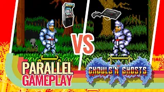 Ghouls 'n Ghosts 😈 Arcade Vs. Sega Genesis / Mega Drive 😈 Parallel Gameplay