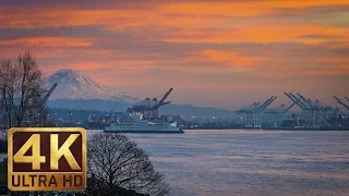 4K Urban Relax Video from Seattle - View from Olympic Sculpture Park - Episode 2
