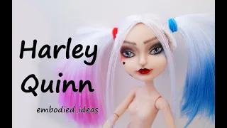 Harley Quinn inspired Doll / Barbie Repaint / Monster High OOAK / Custom Doll Tutorial  How to make